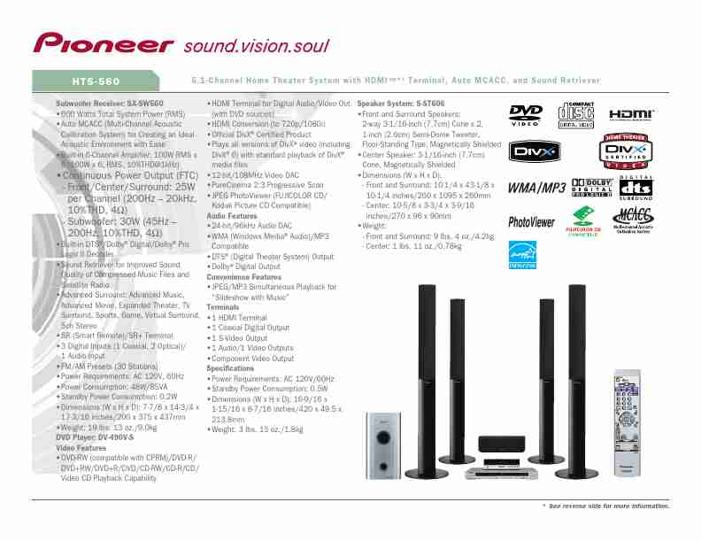 Pioneer Home Theater System HTS-560-page_pdf